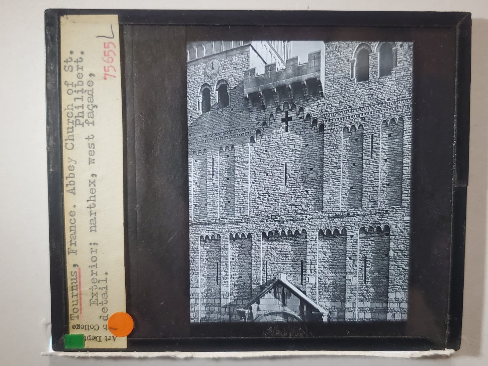Detail, Abbey Church St. Philibert, Tournus, France,, Magic Lantern Glass Slide
