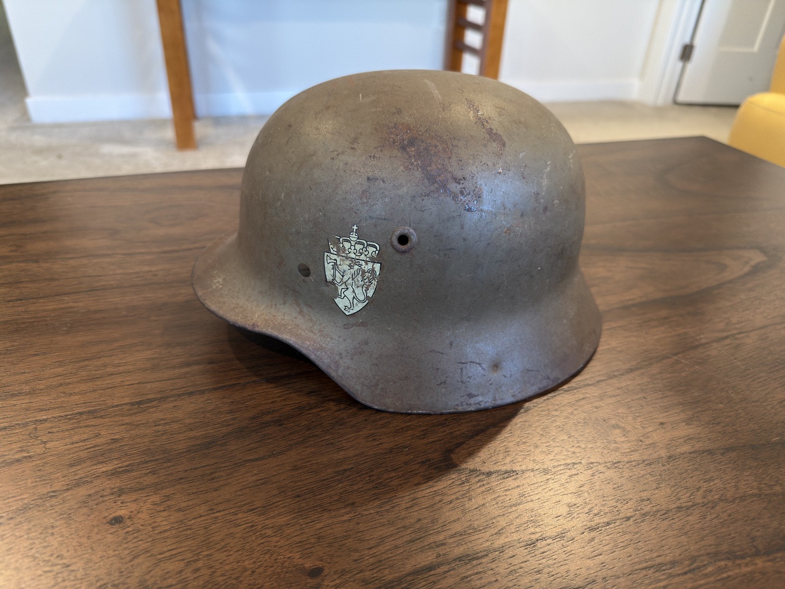 WWII WW2 German M42 Helmet Shell Norweigan Capture Decal Size 64 DN76