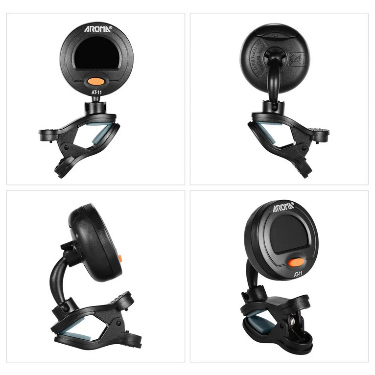 Aroma AT-11 Color Clip On Tuner Chromatic for guitar bass violin ukulele banjo