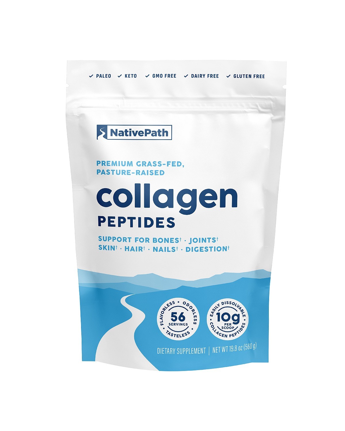 [White]NativePath-Collagen PeptidesProtein-Hydrolyzed 1&3-19.8oz(56 Servs)|20091