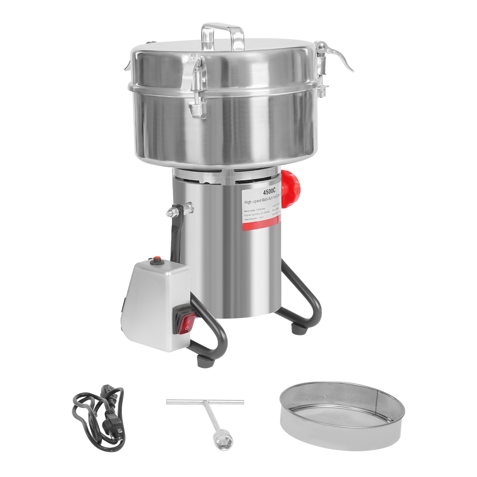4500g Commercial Spice Grinder Electric Grain Mill Grinder Pulverizer 30000r/min