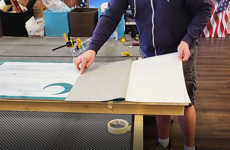 High-Quality Laminated Cornhole Wraps – We The People Flag – Fadeproof Vinyl