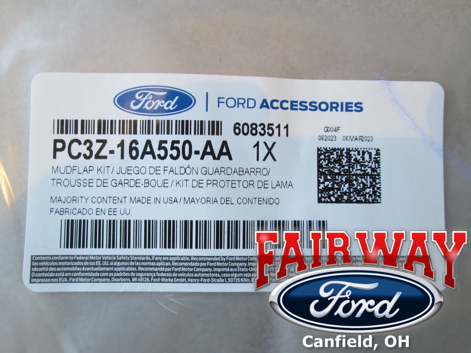 23 thru 25 Super Duty F-250 F-350 OEM Ford Molded Splash Guard Mud Flap Set 4-pc