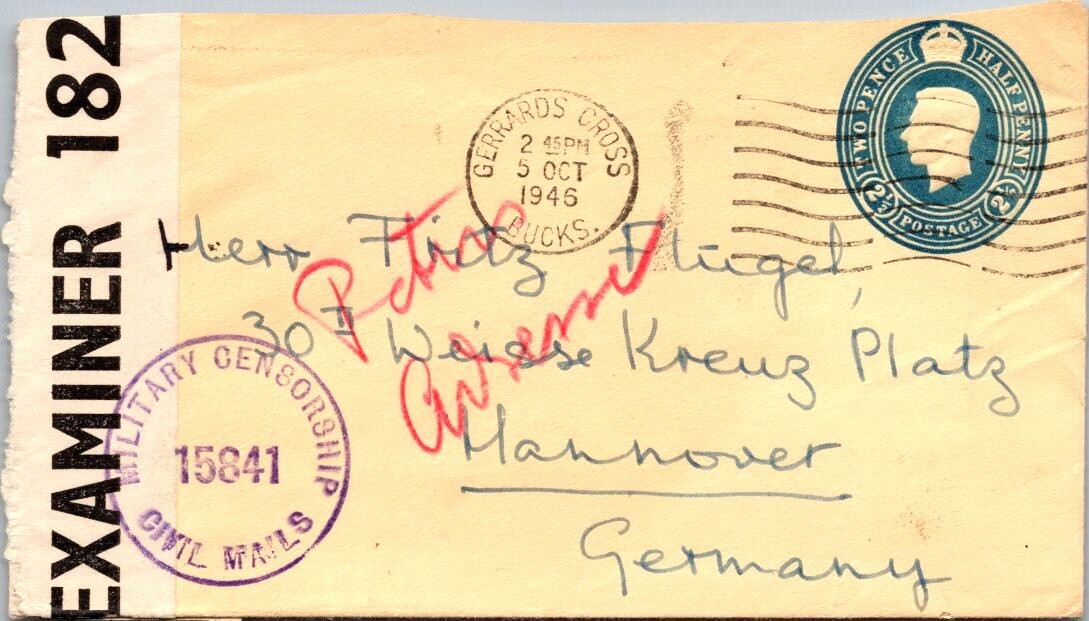 England 1946 Censor Cover - Gerrards Cross Bucks - J16539