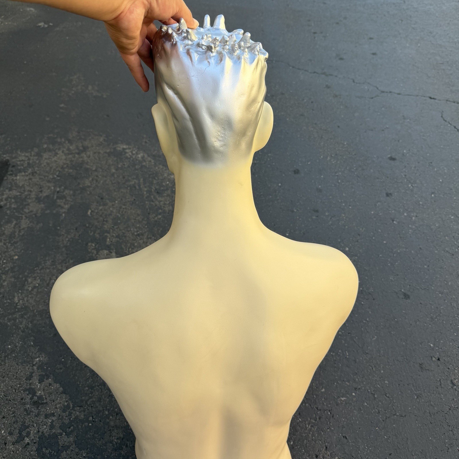 Lady Lulu Vintage Mannequin Torso Head Male Man Muscle Silver Spike Hair