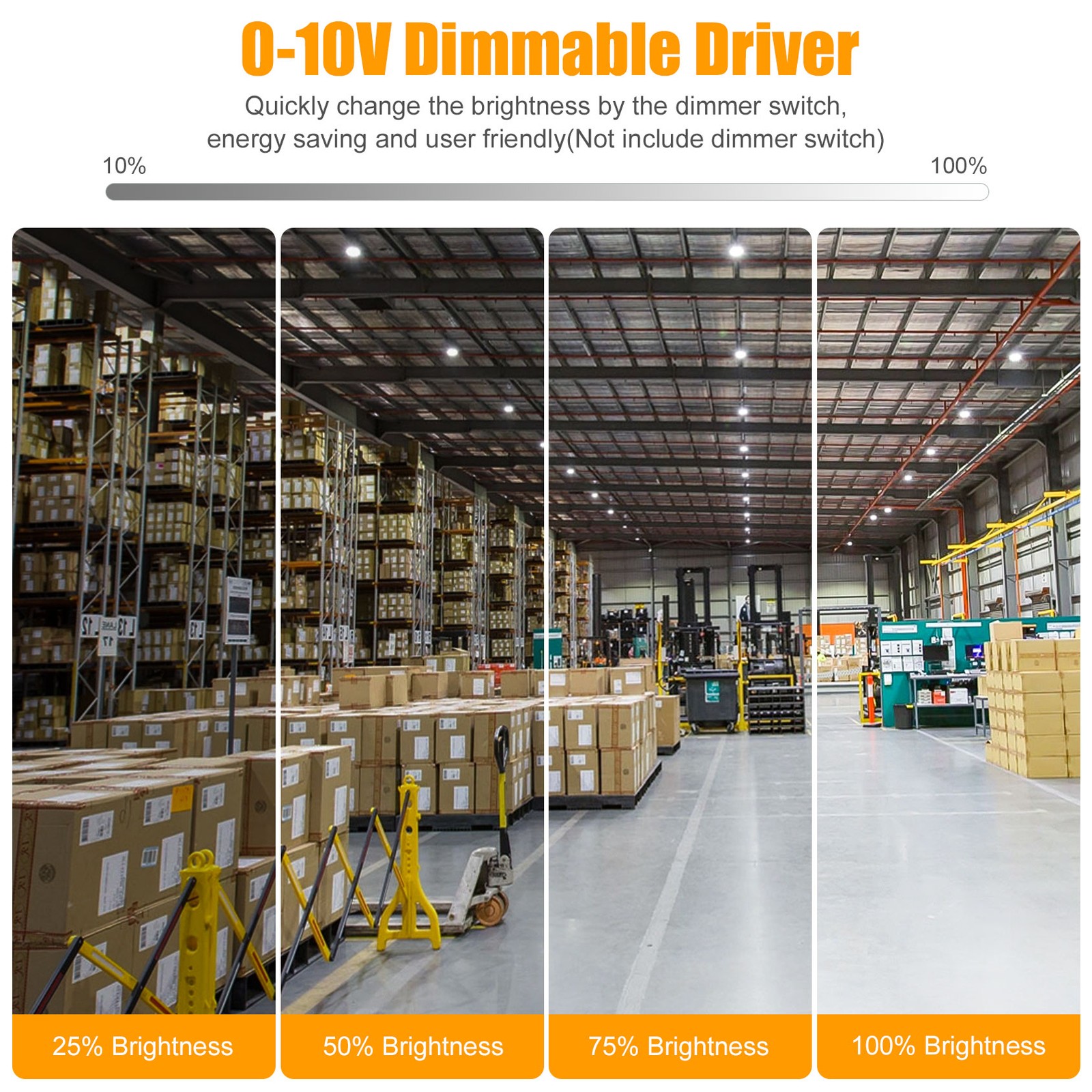 150W UFO LED High Bay Light 5000K 22500LM Factory Warehouse Lamp Dimmable -10PCS