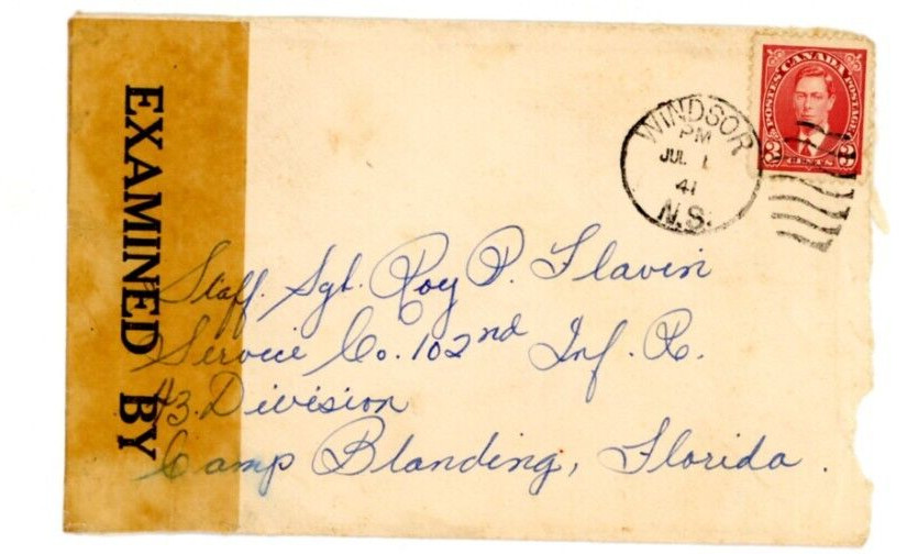 3 WW2 Posted Stamped envelopes from soldier Camp Blanding FL New Haven CT 1941-2