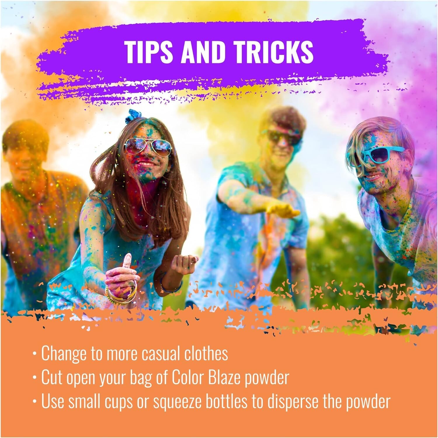 Color Powder 6 Pack - 5lbs/ea. of Pink, Orange, Yellow, Green, Blue, Purple