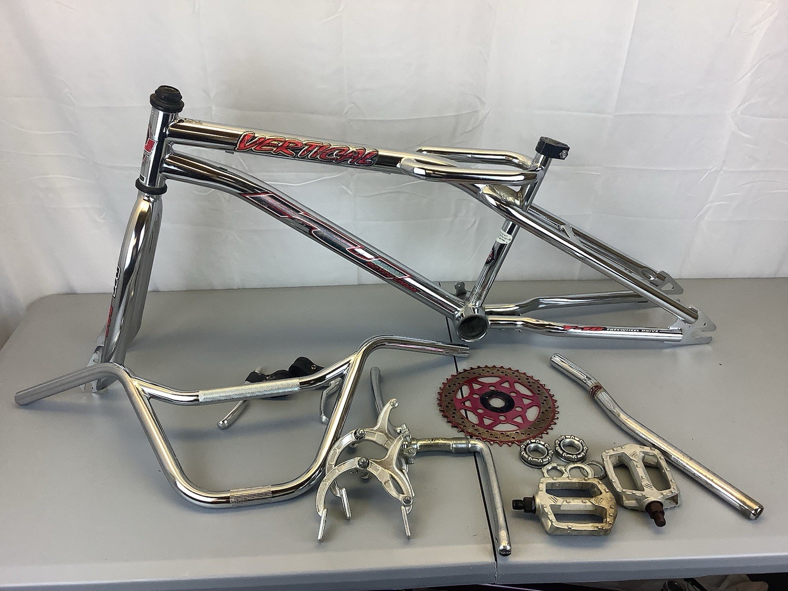Mid School Freestyle Royce Union T-18 Vertical Chrome Frame Fork Bars