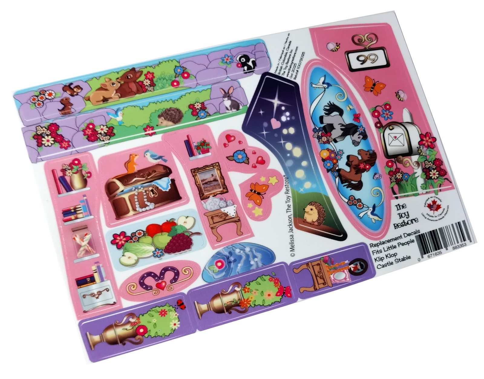 Toy Restore Replacement Stickers fits Little People Klip Klop Castle Stable