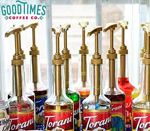 Gold Coffee Syrup Pump for 750 ml Bottles (Pack of 2) Fits Torani and more