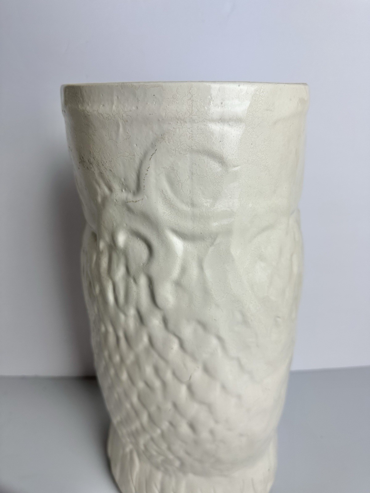 RARE Vintage Mid Century Modern 1960s Ceramic Owl Umbrella Stand Cane Holder MCM