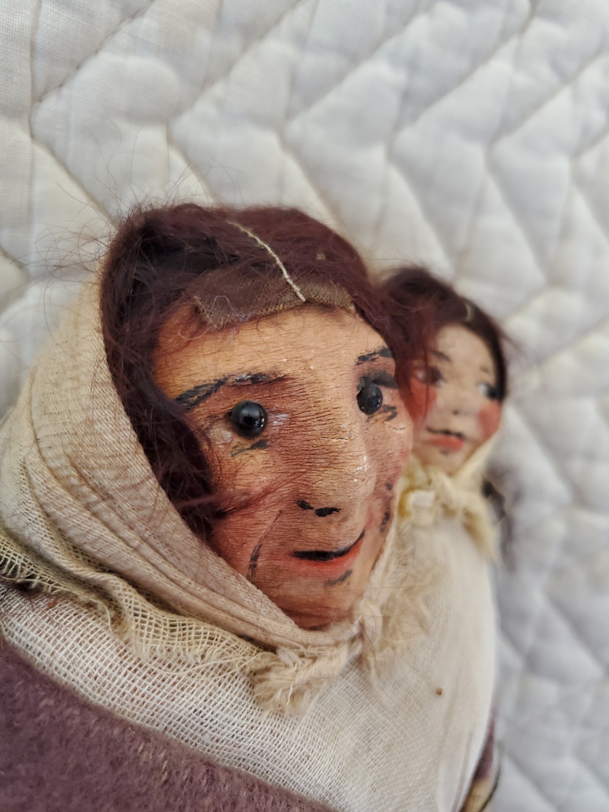 11" Early Mary Frances Woods Native American Indian Doll Skookum & Papoose