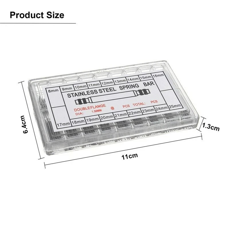 360pcs Watch PIN SPRING BARS Band Strap Link 8-25mm Repair Kit Stainless Steel