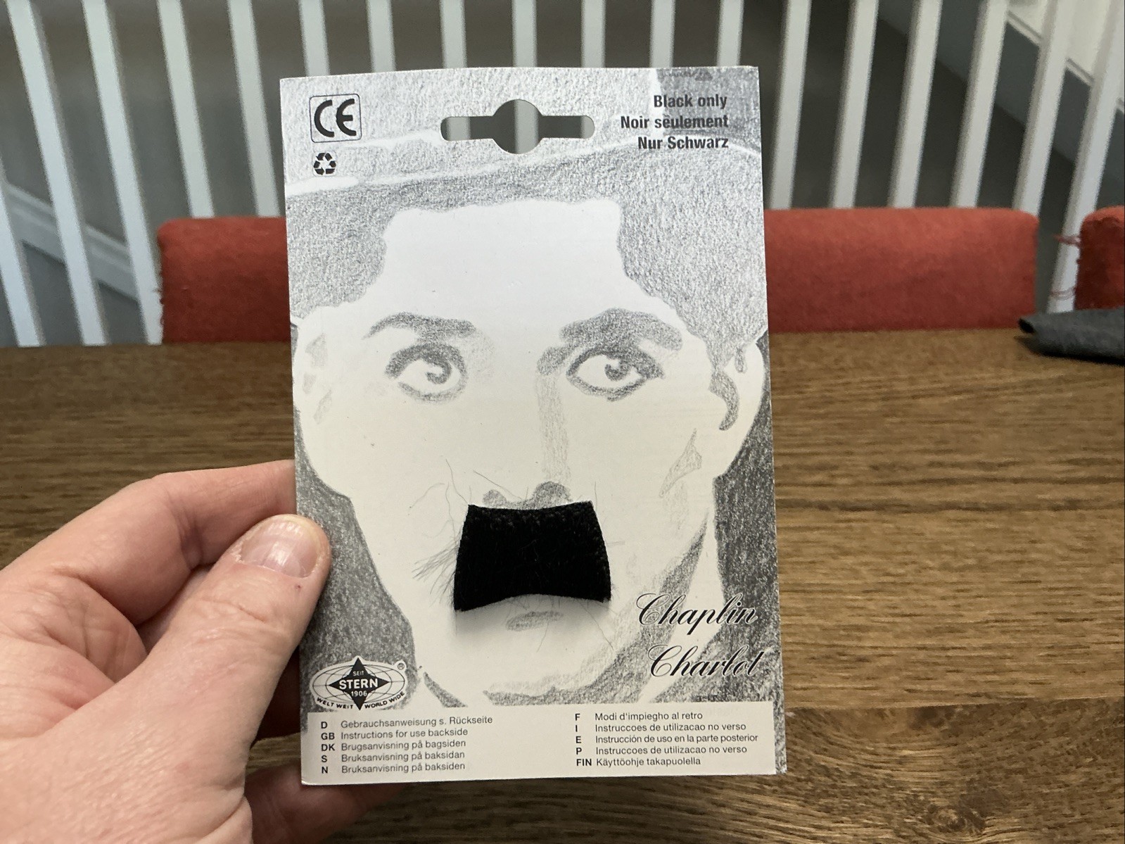 Charlie Chaplin Charlot Mustache Vintage Stern Costume-Handmade In Germany