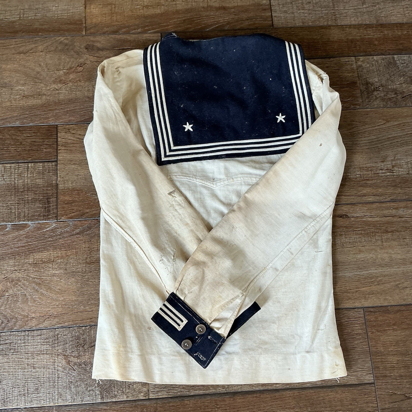 VTG US Navy Sailor Sumper Shirt Cotton Pullover Uniform XXS XS Military #251117