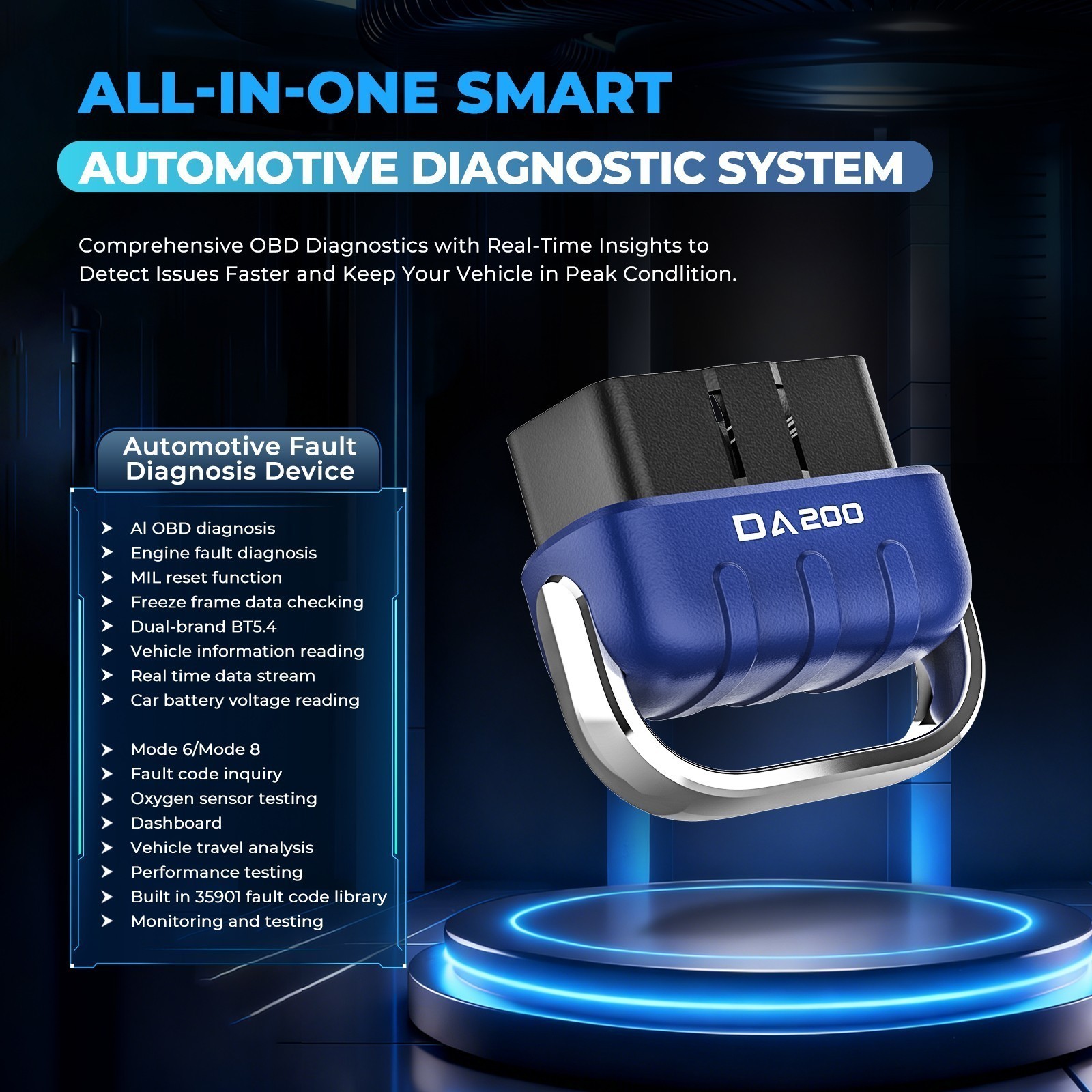 Bluetooth OBD2 Scanner Diagnostic Tool with AI Repair Guides Wireless w/Free APP