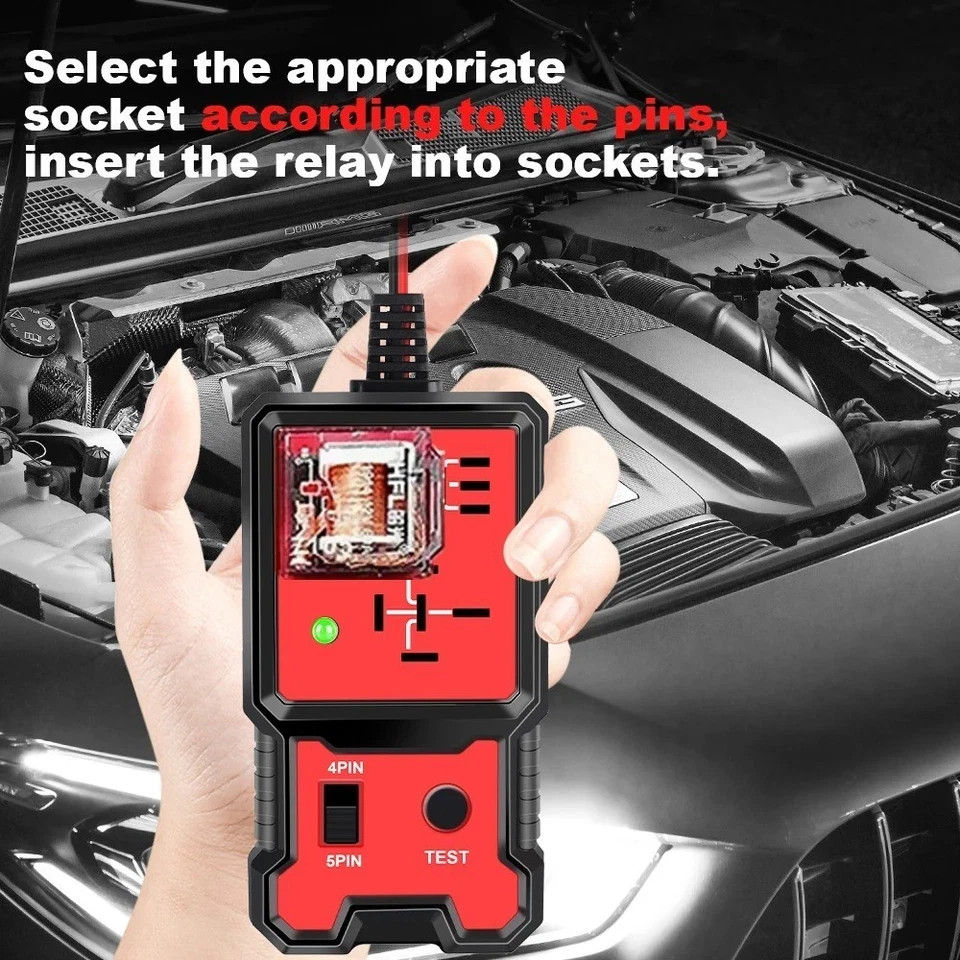 Newly-Arrived Handheld 12V Auto Relay Tester: 4 & 5 Pin Diagnostic Tool from USA