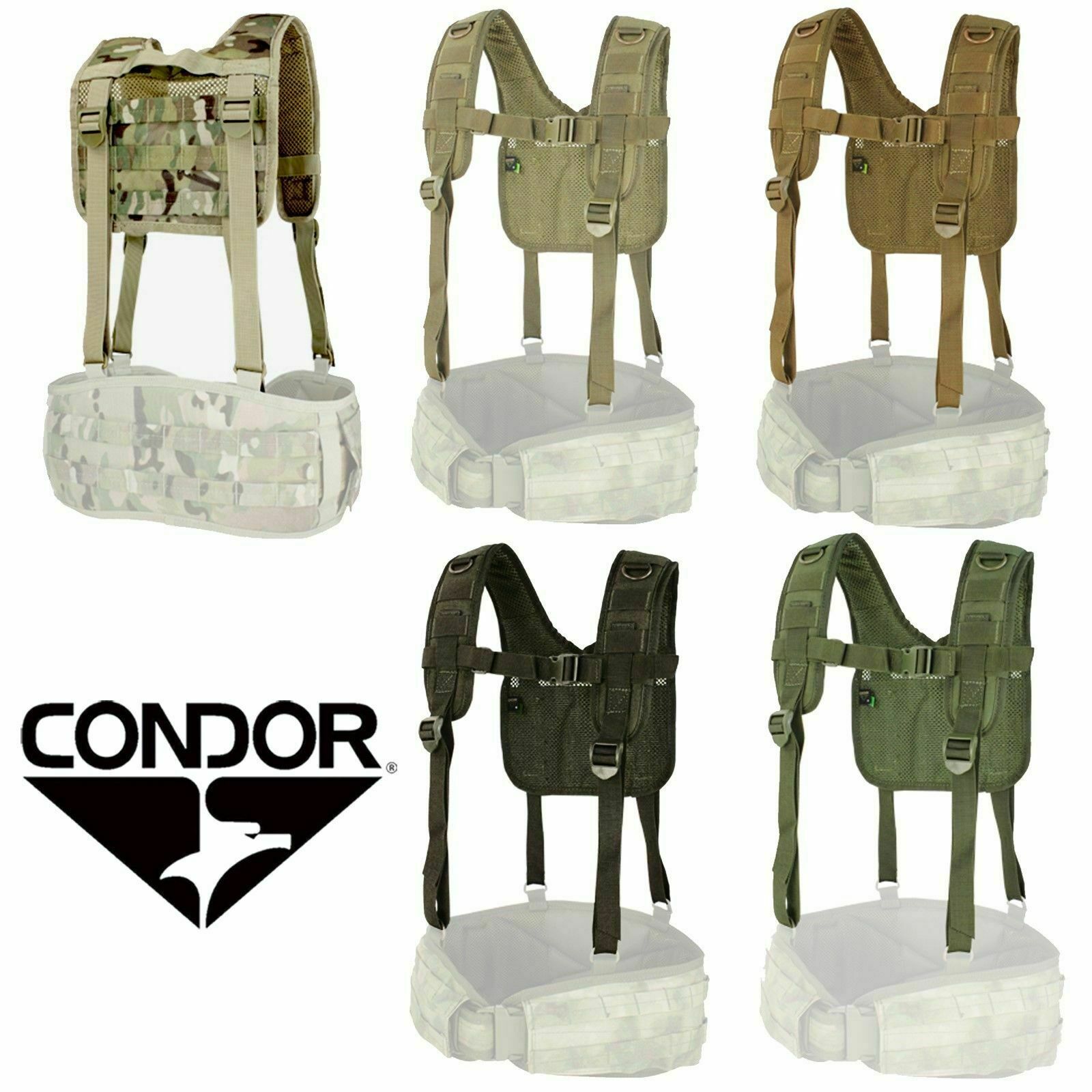 Condor 215 MOLLE PALS Tactical H-Harness Suspenders for 241 Gen II Battle Belt