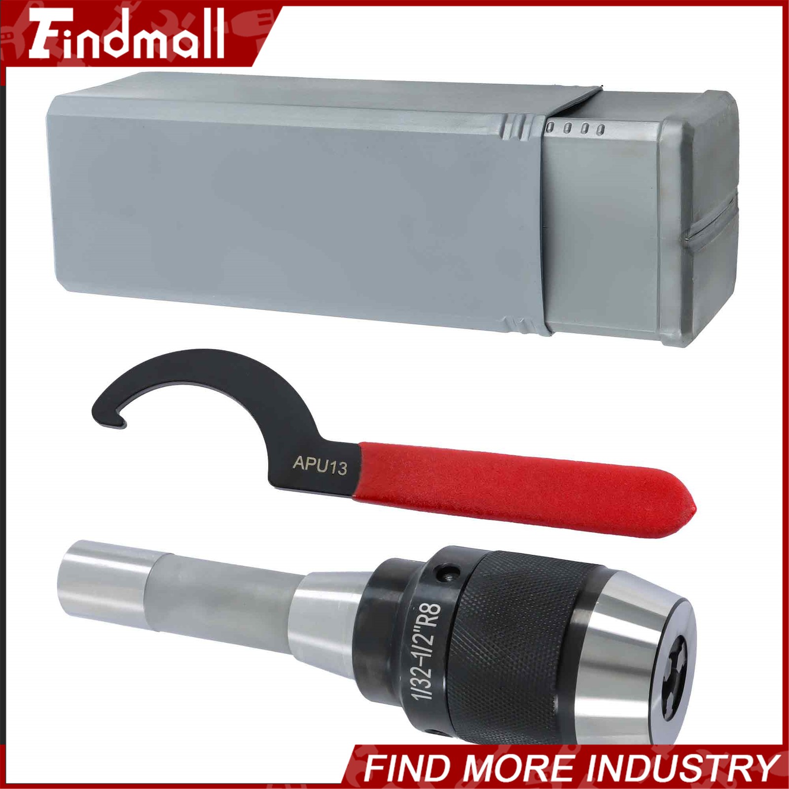 Findmall High Precision Keyless 1/32" - 1/2" Drill Chuck with R8 Integral Shank