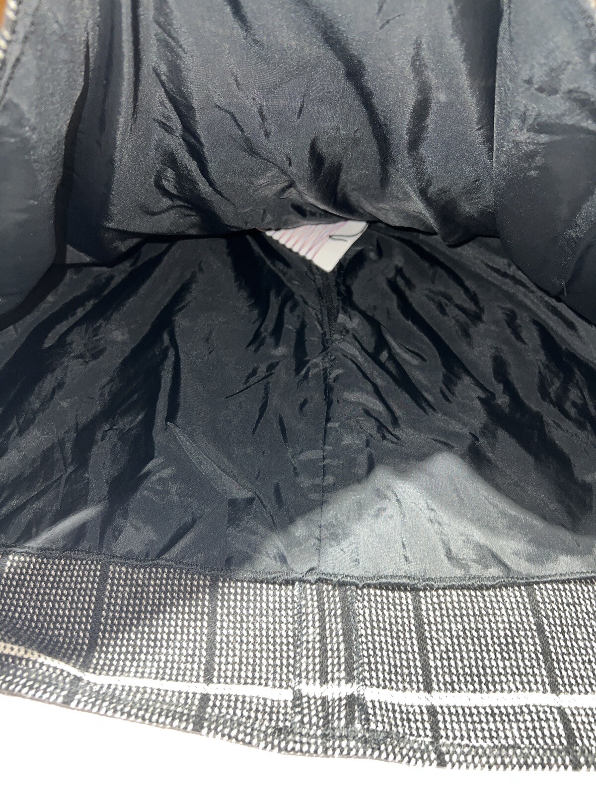 URBAN RENEWAL Wool Blend Plaid Black Mini Skirt Size 10 Lined NWOT