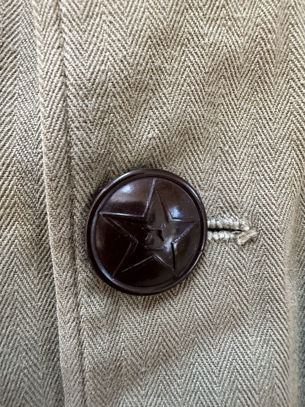 Rare 1950’s Chinese Army Type 58 Uniform HBT Tunic Lot With Belt And Pin /Patch