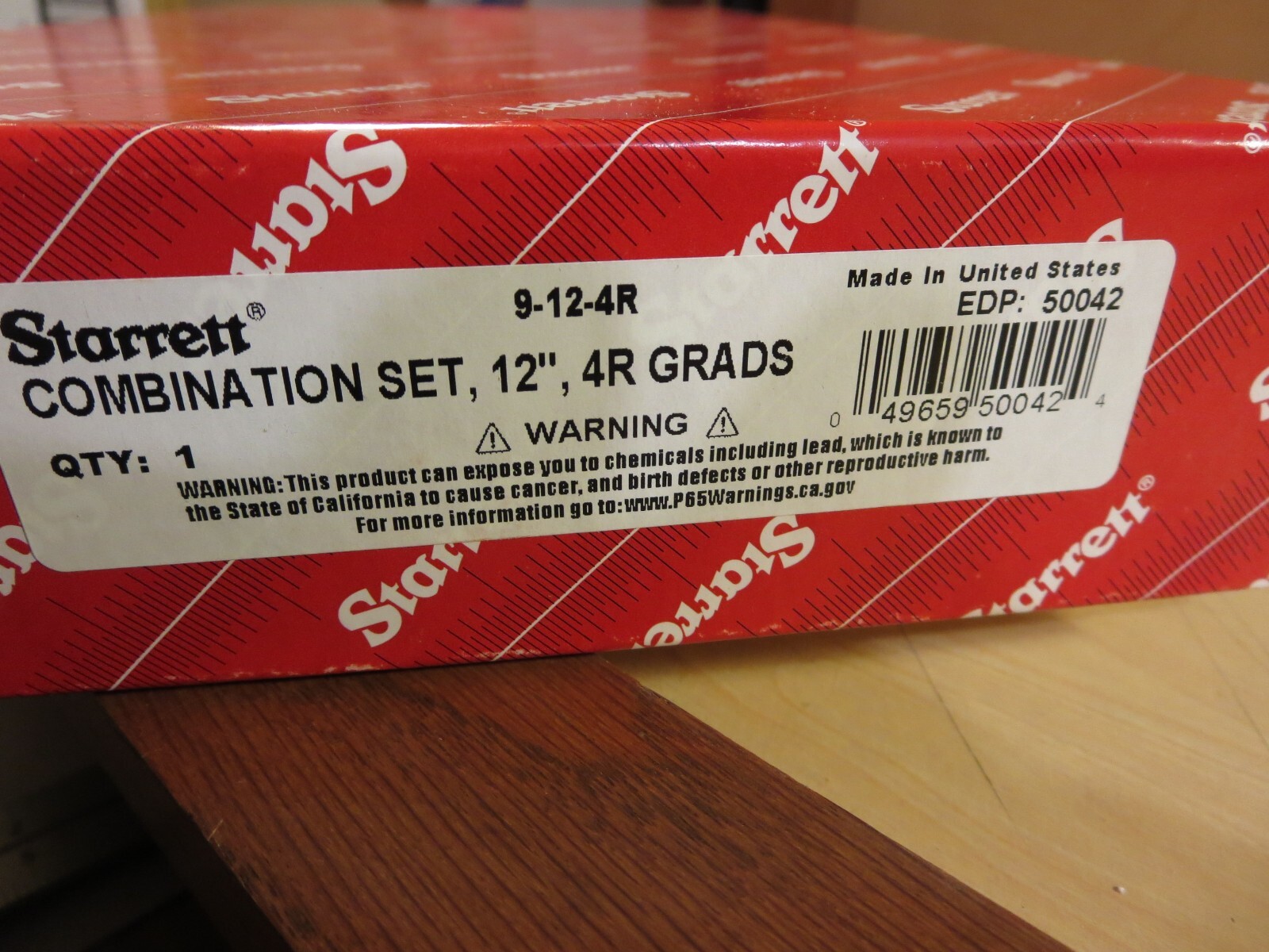 STARRETT  9-12-4r Combination set, 12" 4 Grads  50042  New w/case