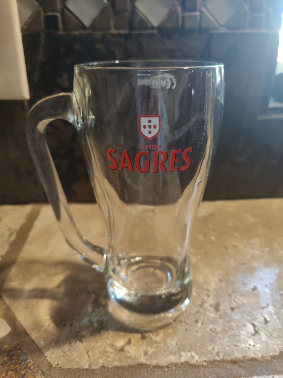 Sagres Beer - original Beer Glass Mug Sagres Portugal