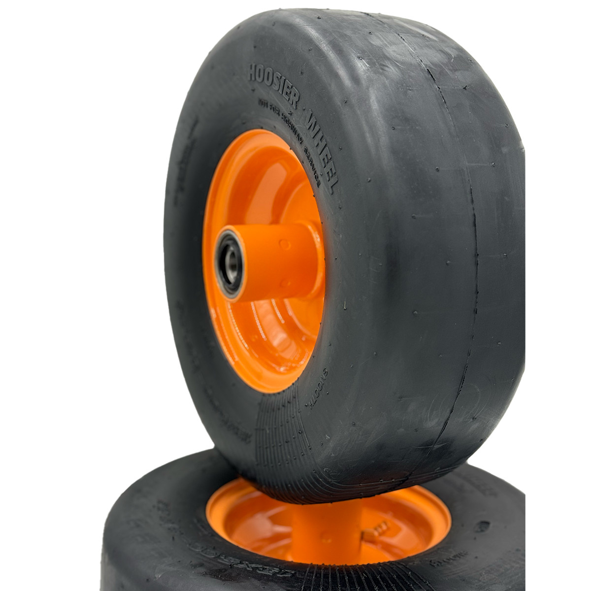 SET of 2 - 13x5.00-6 Smooth Flat Free Lawn Mower Wheel Assembly