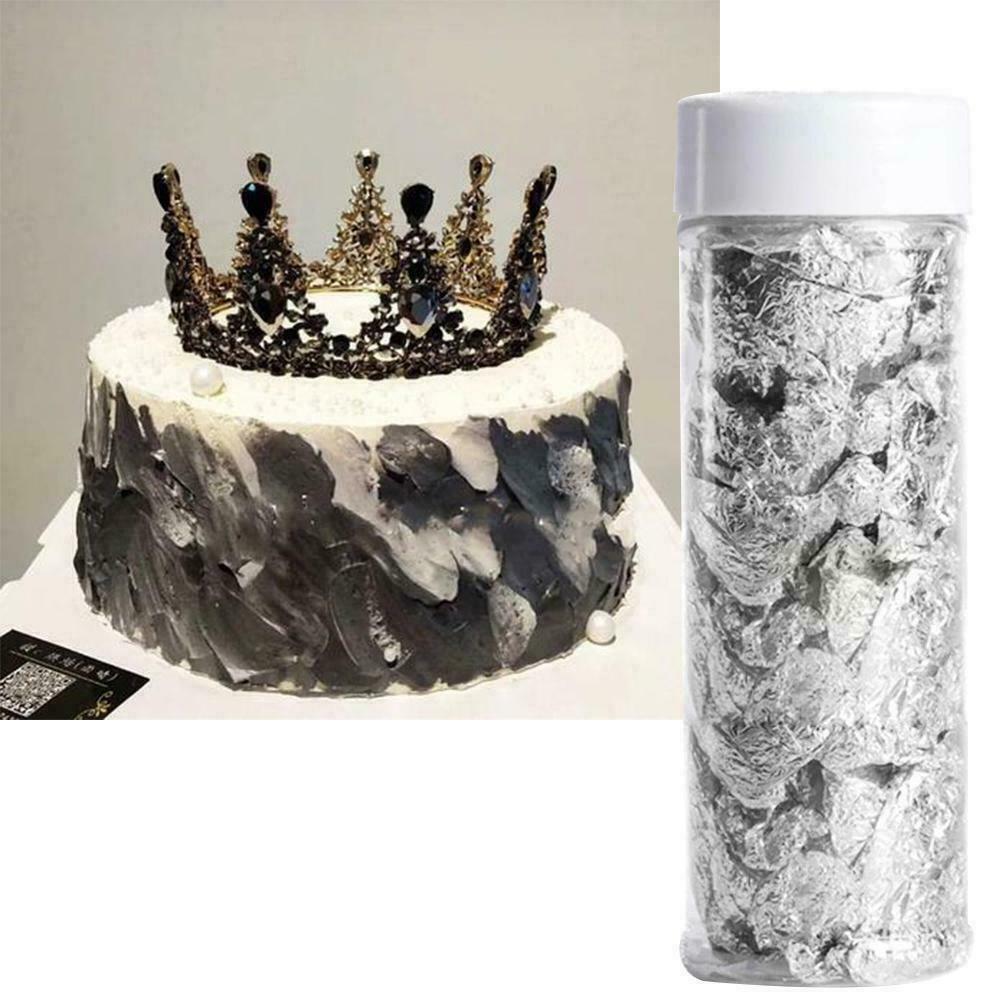 Edible Grade Genuine Pure Silver Leaf Schabin Flakes Art Cake Decorating Tools