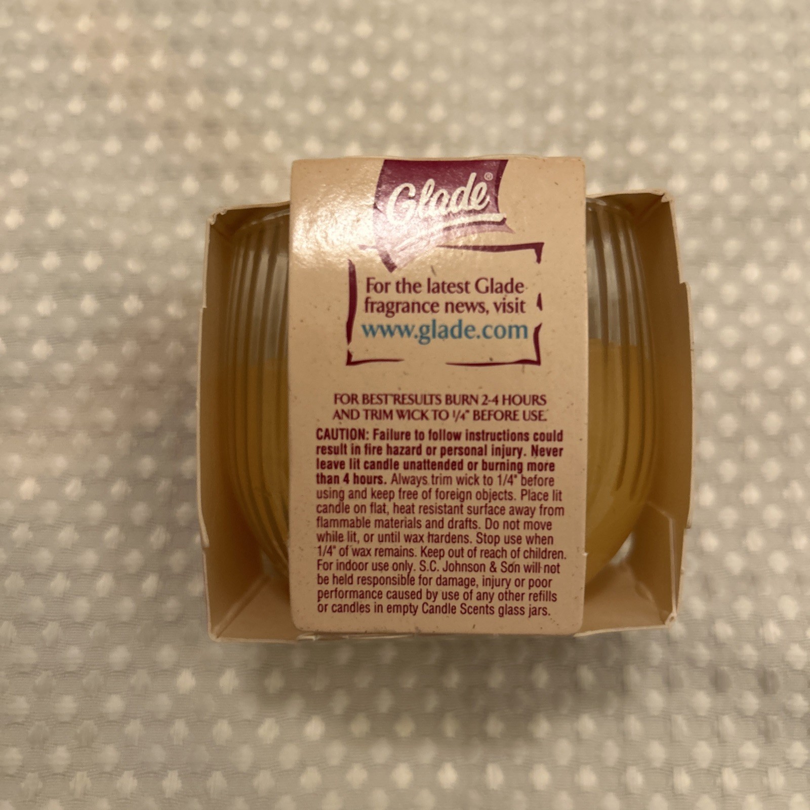 Glade Sensual Rose Candle Scents 4 Oz New Aroma Therapy Vintage 1999 Retired