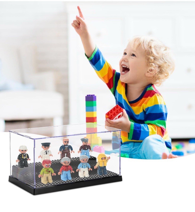 Medium-Sized Minifigure Display Case - Black Acrylic Display Case [NEW]