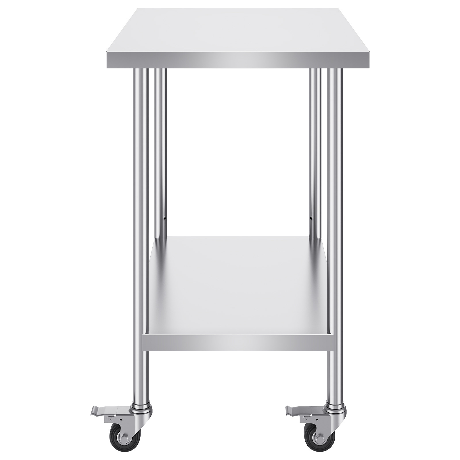 VEVOR Stainless Steel Work Table Commercial Prep Table 24x36 Inch With 4 Casters