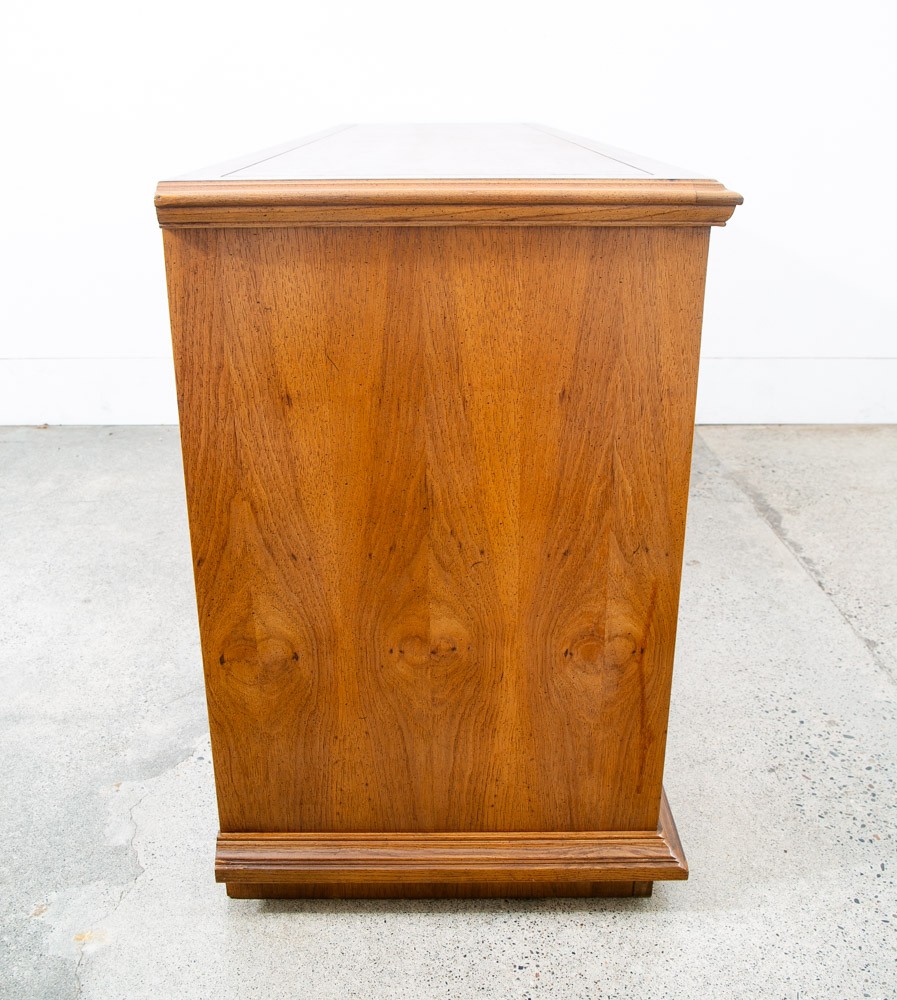 Mid Century Modern Credenza Server Buffet Stanley Oak 9 Drawers Cabinet 1970s