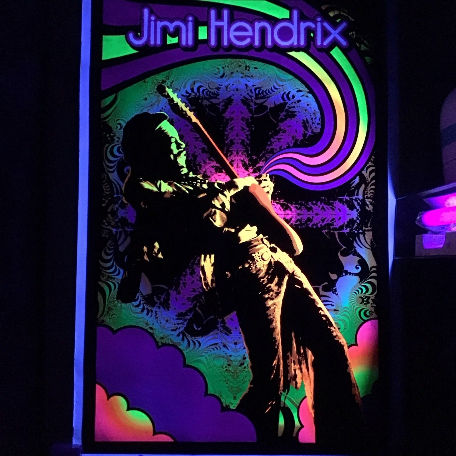 Jimi Hendrix Guitar Solo Gorgeous Blacklight Poster
