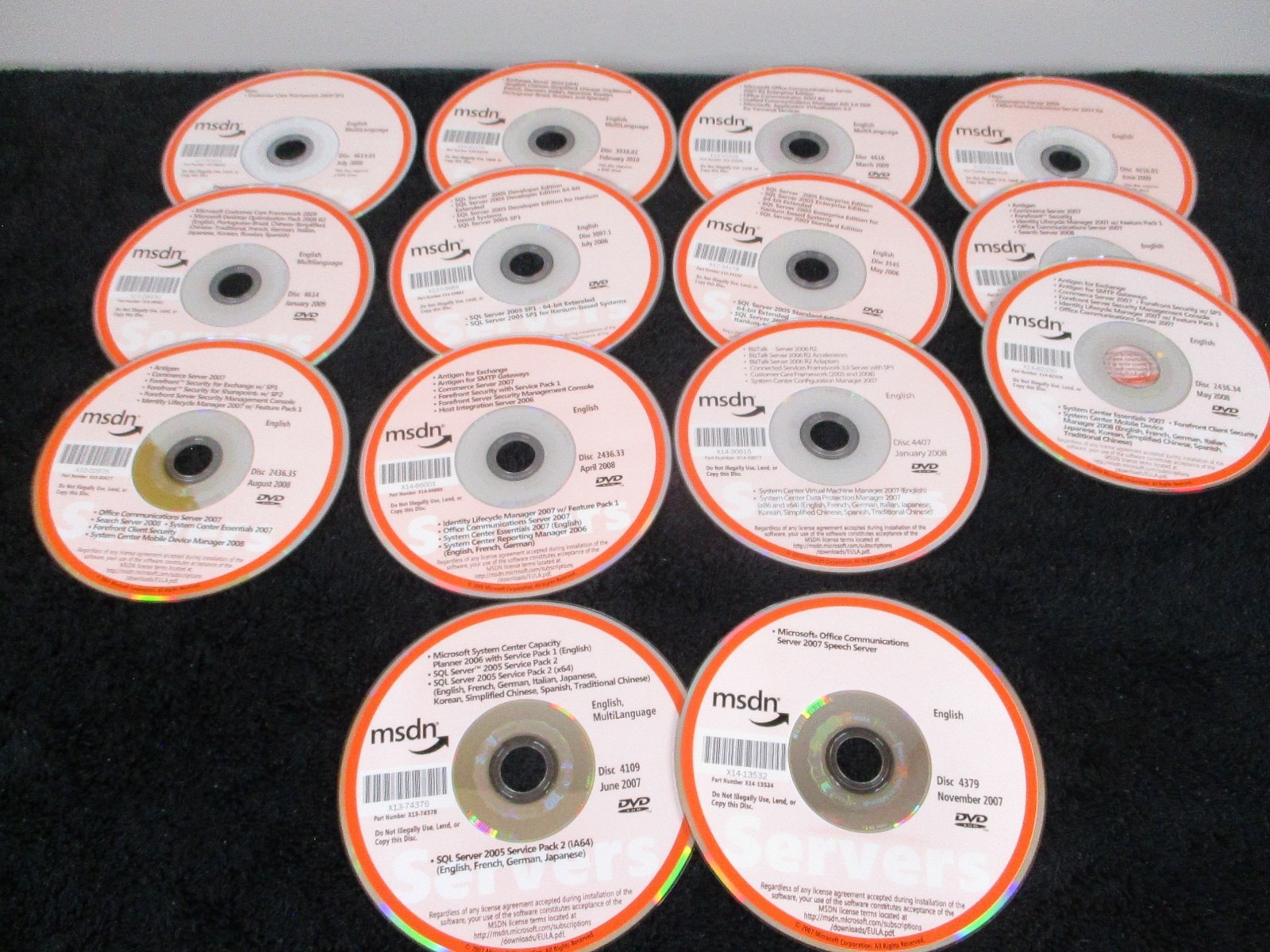 MICROSOFT MSDN Software Discs w/Storage Case Lot of 49
