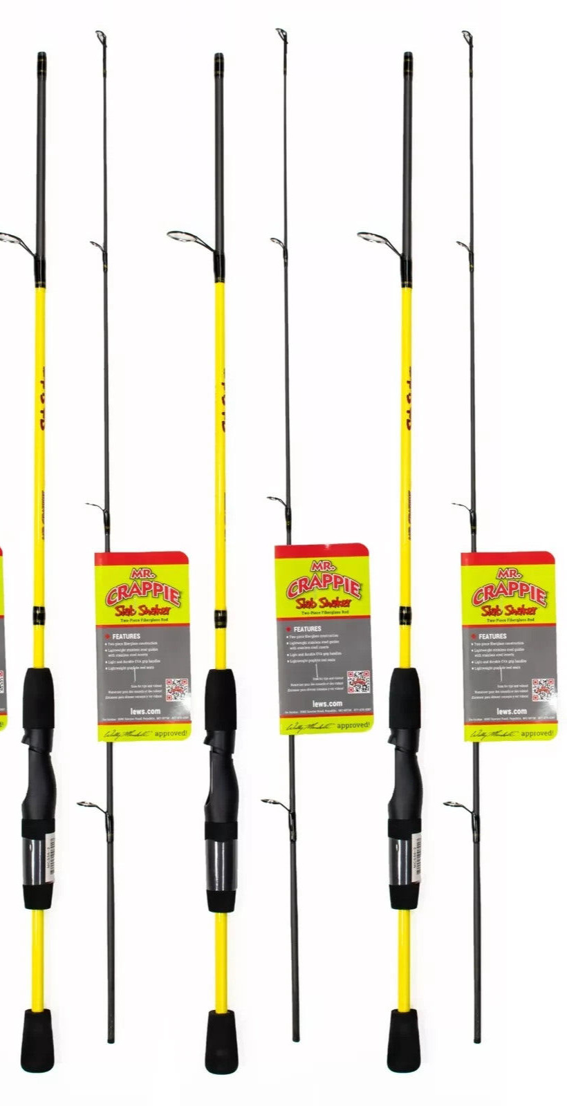 lot of 3 LEWS MR CRAPPIE SLAB SHAKER  5'6" LIGHT 2 PIECE SPINNING ROD