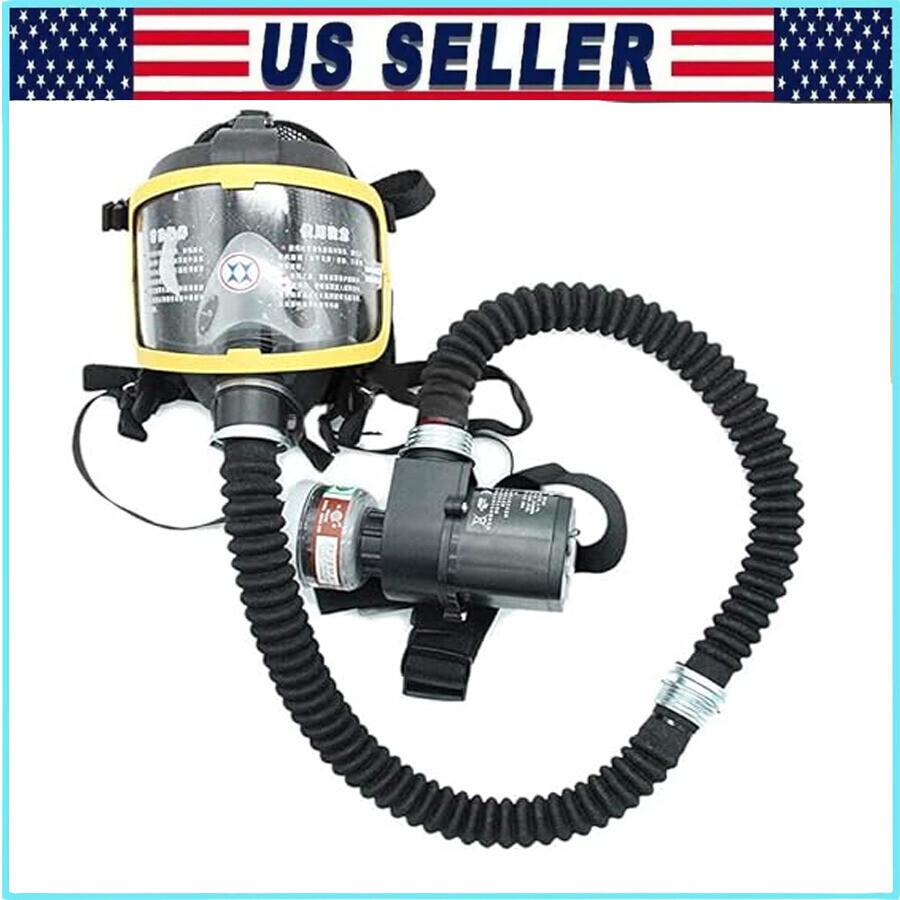 Full Face Gas Mask Flow Respirator Electric Supplied Air Fed Flow System Device