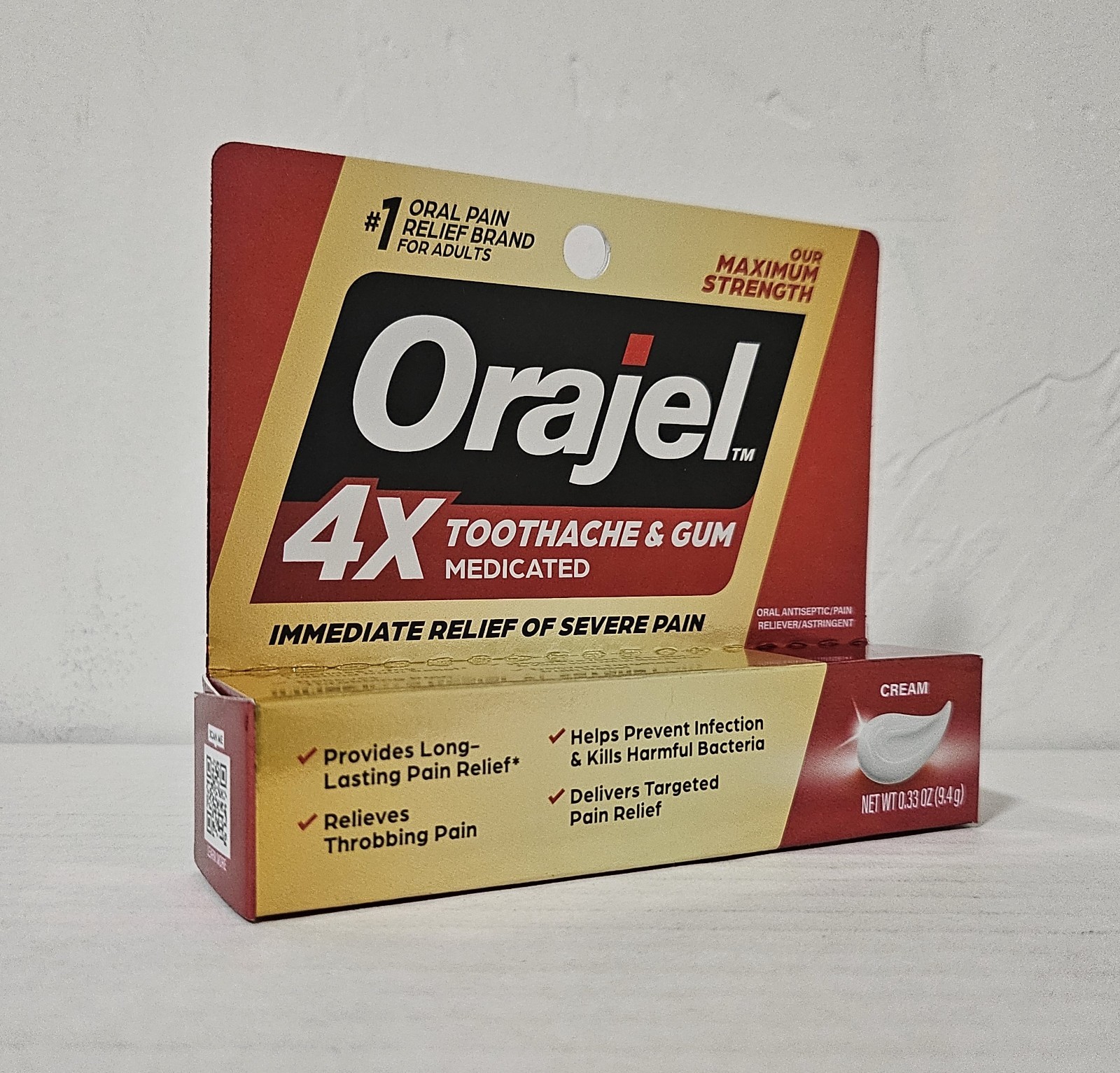 Orajel - 4X Toothache & Gum Severe Pain Cream in Tube 0.33oz [EXP: 07/2027]