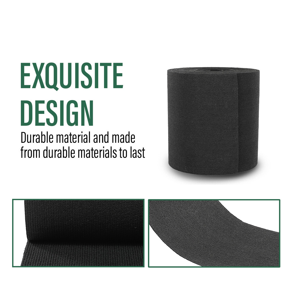 9" x 50' Ribbed Bunk Carpet / Marine Boat Trailer Runners / Outdoor - Black