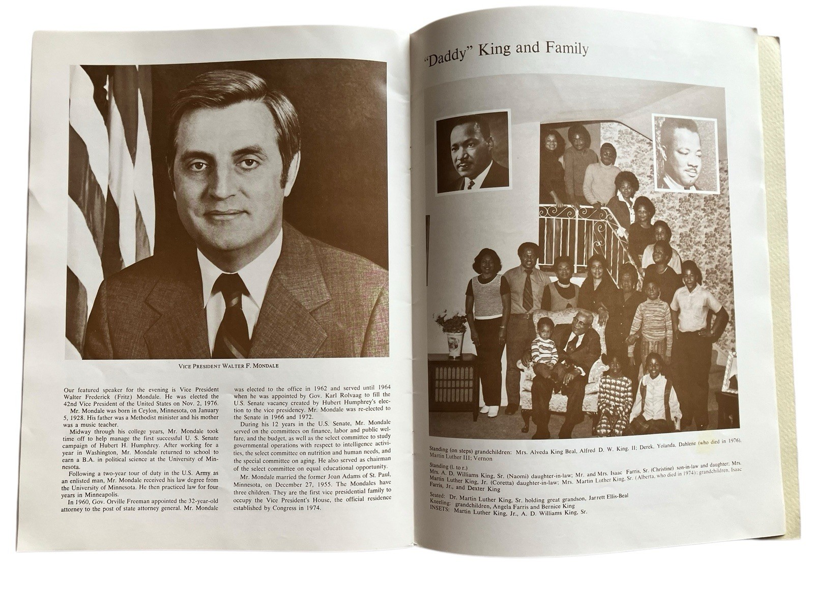 Vtg Martin Luther King Jr Center For Social Change First Annual Dinner Program