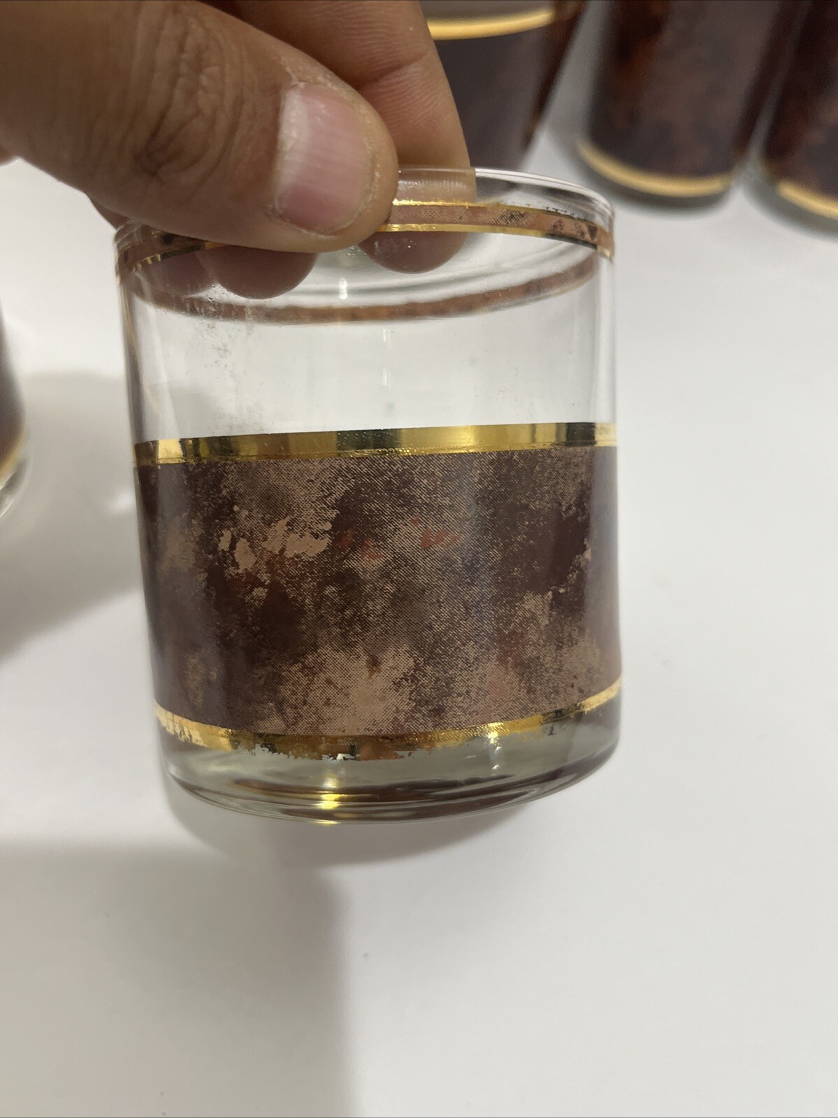 VTG Culver Tortoise Mid-century Set Of 2 rocks, 5 Tumbler Glasses, Ice Bucket