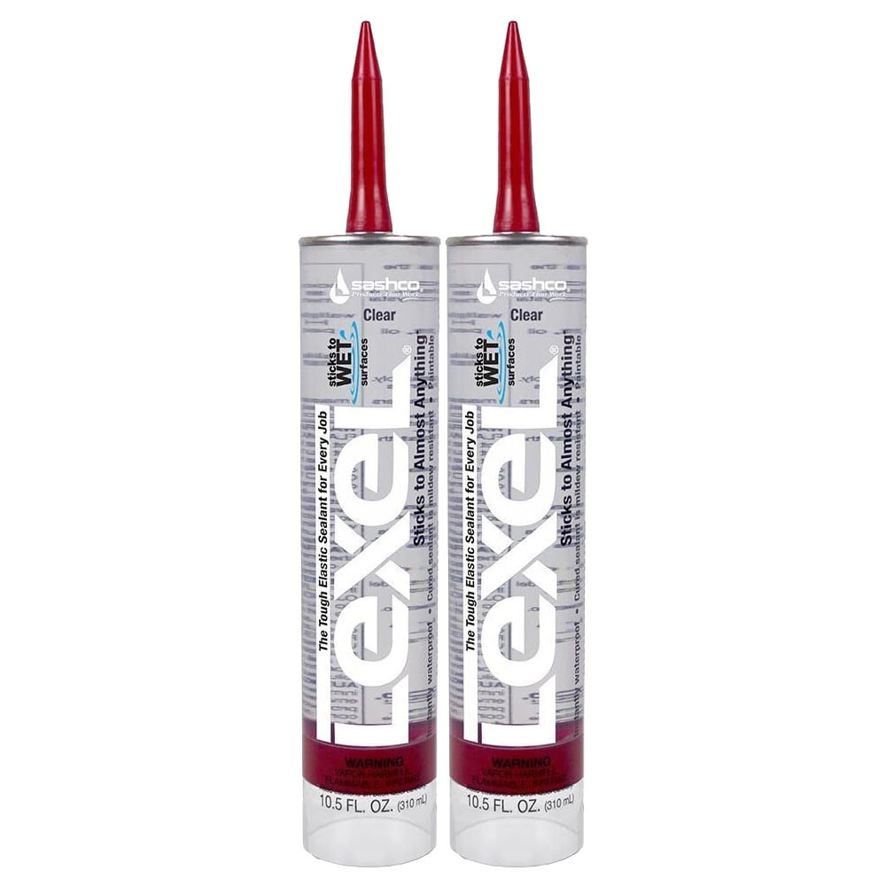 Sashco Lexel 2 Pack 10.5 oz Kitchen Bath Clear Paintable Adhesive Caulk - 13010
