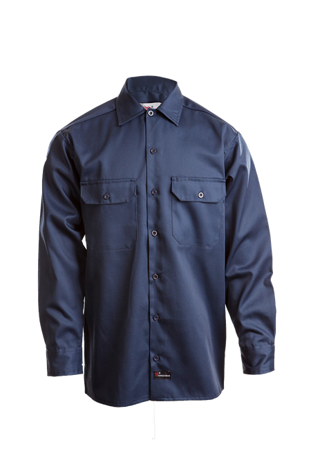 Work Shirt Men's Navy Khaki Conqueror Mechanic Uniform Long Short Sleeve Button