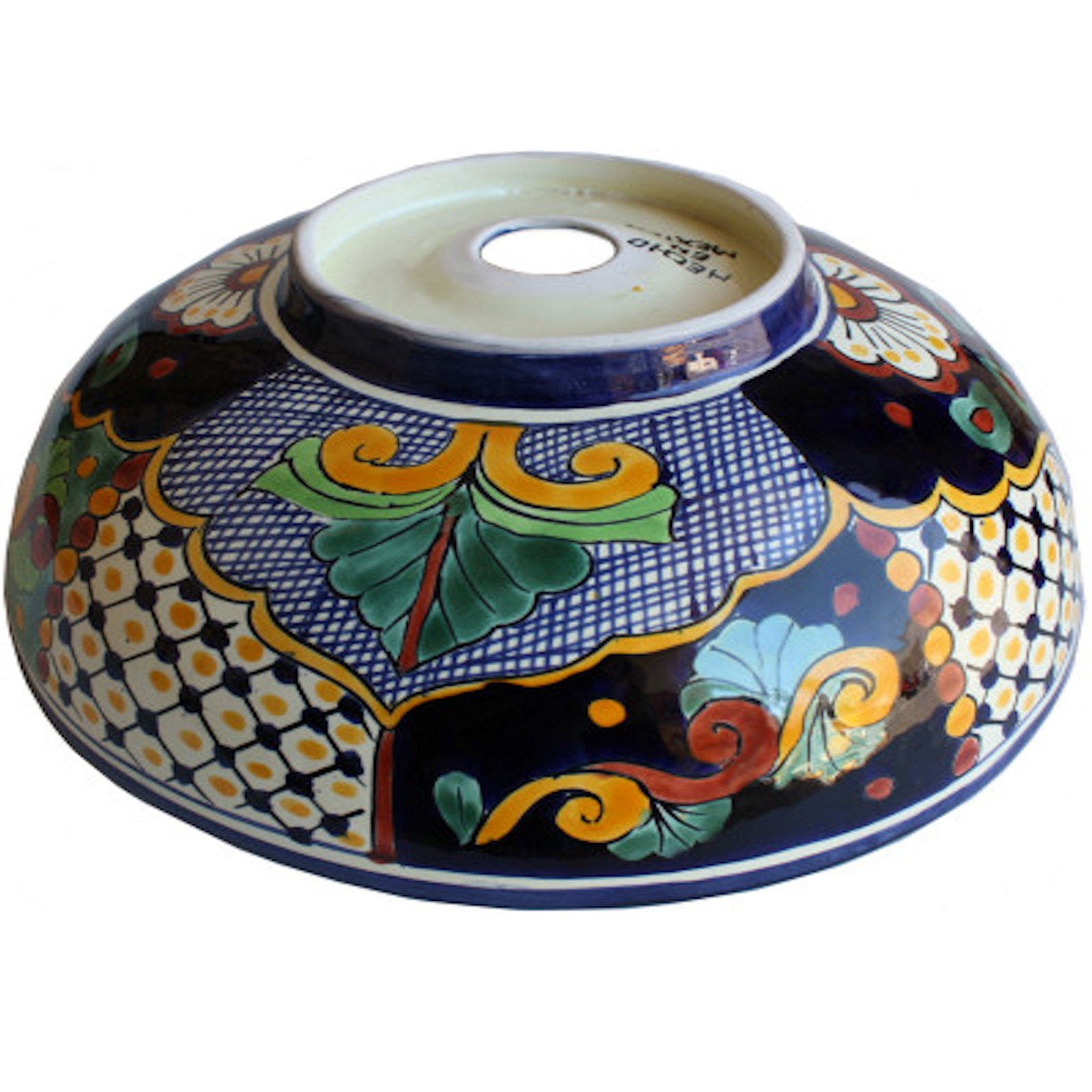 16" Mexican Talavera Janitzio Ceramic Handmade Bathroom Vessel Sink