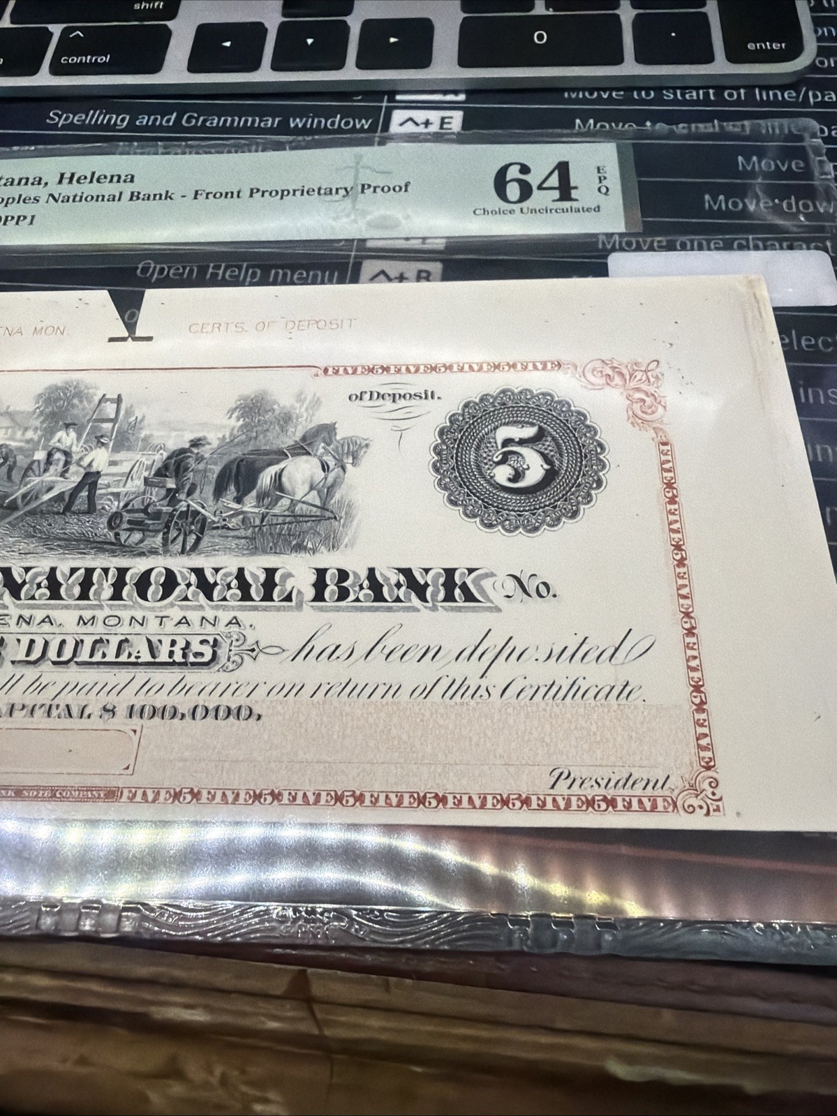 Helena Montana People National Bank Front Proprietary Proof 64 EPQ