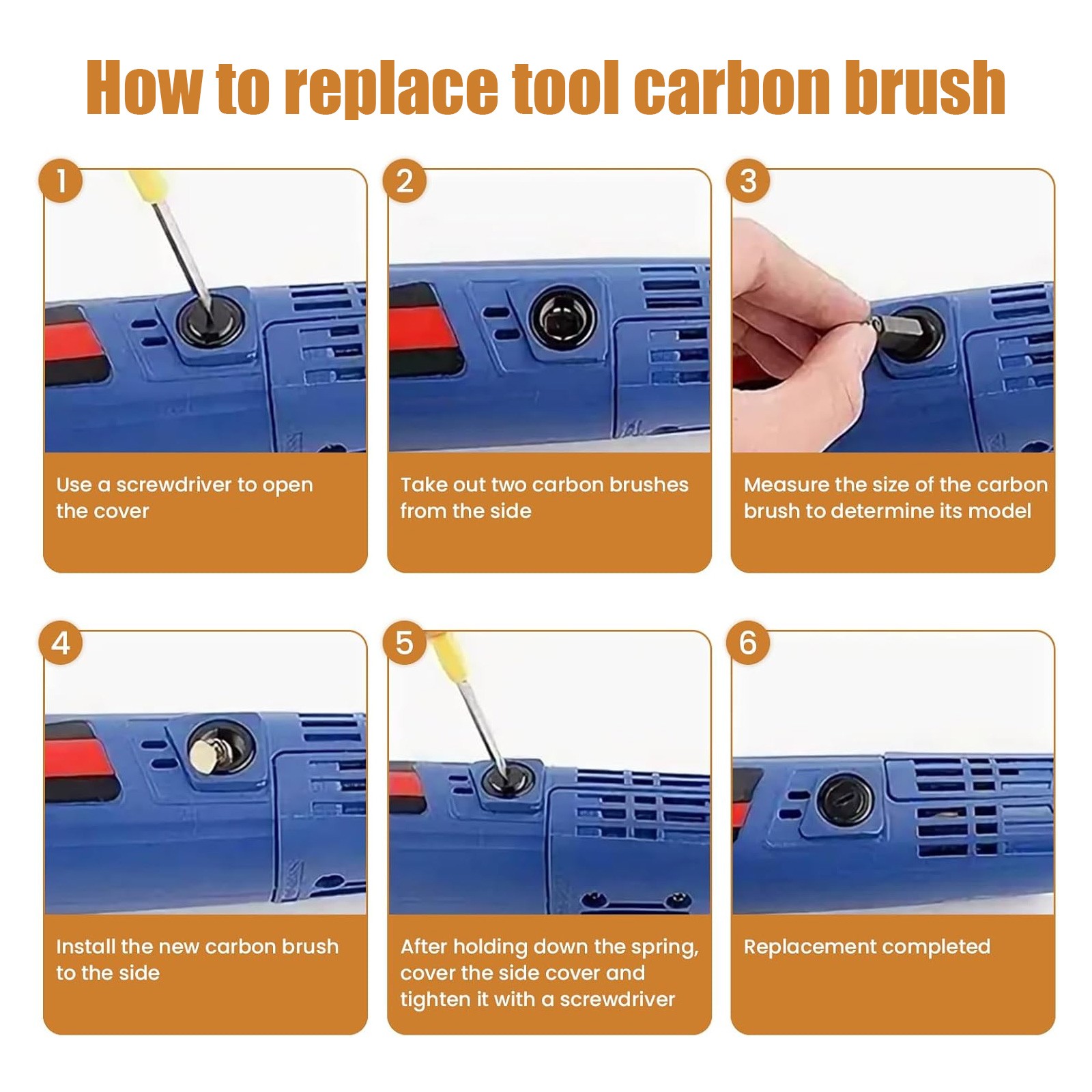 105x 15 Sizes Electric Carbon Brush Set Replacement for Drill Grinder Saw Motors