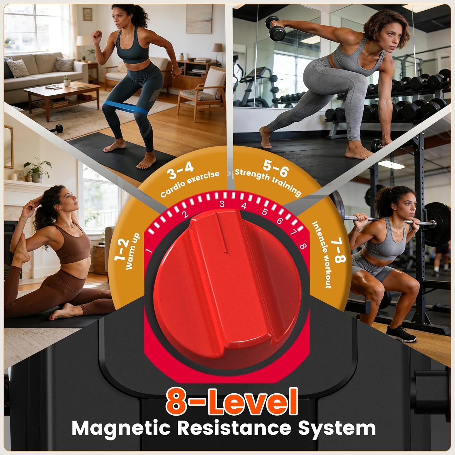 Home Recumbent Exercise Bike Stationary Bike Upright Bike with Arm Leg Exerciser