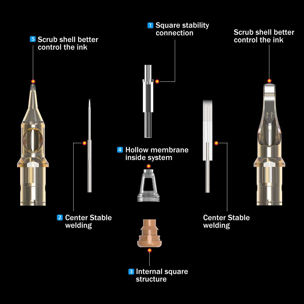 20/40/100pcs Tattoo Cartridge Needles RL,RS,RM,M1 Disposable Sterilized Needle