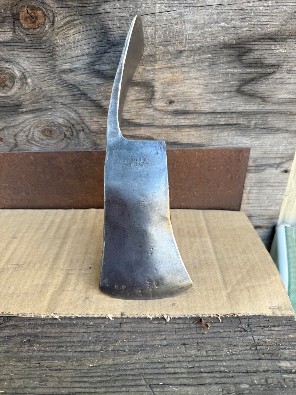 Vintage Mann True American Pulaski axe head.